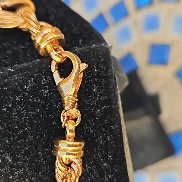 Milor Twisted Circle Chain Necklace Long Length Lobster Clasp Durable Gold W OS - Picture 4 of 4